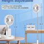 Portable Standing Fan with Remote Control, 7.5 Inch Foldable Pedestal Fans, 7200mAh Rechargeable Battery USB Powered Floor Fan, Height Adjustable, 4 Speeds Image 6