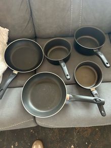 frying pans and pots
