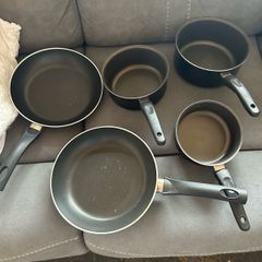 frying pans and pots