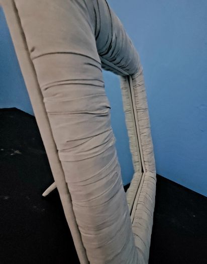 Vintage silk wrapped table mirror