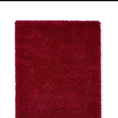 Red shaggy rug
