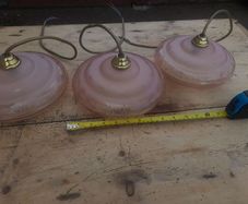 Set 3 Art Deco Glass Ceiling Lights
