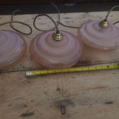 Set 3 Art Deco Glass Ceiling Lights