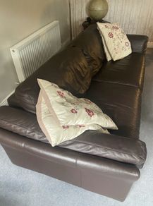 Italian Brown Leather Sofa