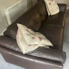 Italian Brown Leather Sofa