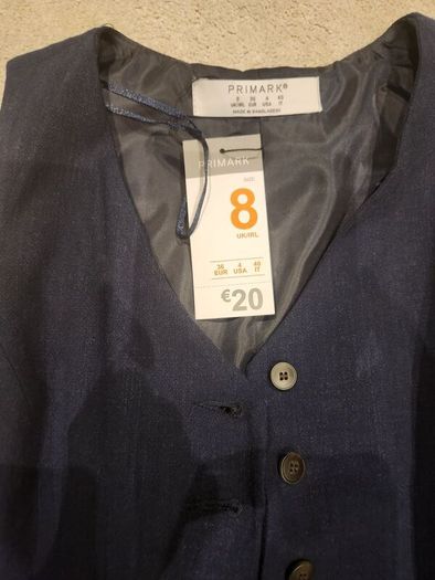 Navy Primark waistcoat style top size 8