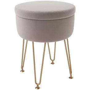 5L Velvet-Feel Storage Ottoman Light Pink