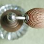 Vintage Iridescent Glass Perfume Bottle and Puffer. Image 8