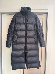 100% duck down & feather filled long puffer jacket