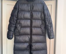 100% duck down & feather filled long puffer jacket