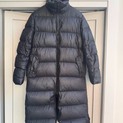 100% duck down & feather filled long puffer jacket