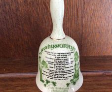 Why worry irish ceramic giftware bell