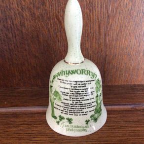 Why worry irish ceramic giftware bell