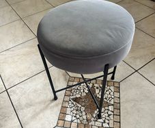 Grey Velvet Stool