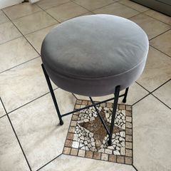 Grey Velvet Stool