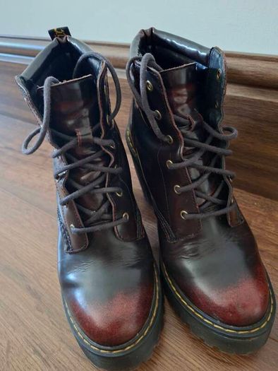Dr. Martens PERSEPHONE cherry red arcadia leather heeled boots