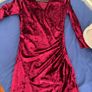 Burgundy Velvet Mini Dress Image 2