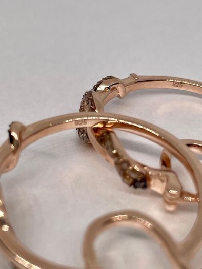 Champagne Diamond, Black Diamond J Hoop Half Hoop Earring