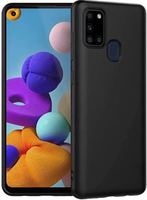 Black Soft Silicone Case for Samsung Galaxy A21S Shockproof Back Cover