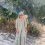 Zara cotton summer dress, green tones Image 2