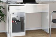 Desk with Drawer &amp; Cabinet High Gloss White