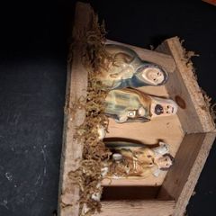 Mini wooden frame nativity scene