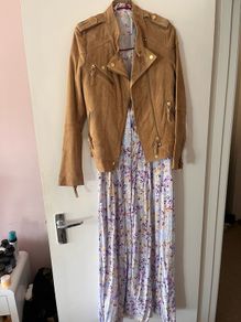 Tan suede biker jacket