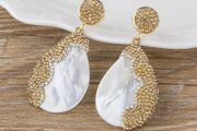 Hot Sale Fashion Sea Shell Drop Earrings Gold Silver Color CZ Pendant Dangle