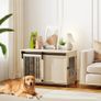 Dog Crate for Medium and Large Dogs Modern Side Table with 2 Doors and Latch 100x56x65 cm Oak Image 3