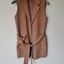 Michael kors belted sleeveless waistcoat Size medium tan wool In excellent condition Image 5