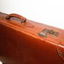 Vintage Leather Brown Suitcase Image 2