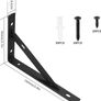 10 Pieces Shelf Brackets Heavy Duty, Wall Mounted Triangle Shelving Brackets, 90 Degree Right Angle Shelf Supporters Brace Brackets, for Living Room Bedroom (10 PCS Black 150x95 mm/6x3.7 inch) Image 2