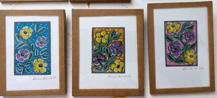 Mini handmade paintings for fundraising!