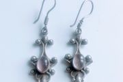 925 Vintage sterling silver quartz drop earrings