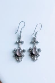 925 Vintage sterling silver quartz drop earrings