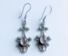 925 Vintage sterling silver quartz drop earrings
