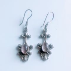 925 Vintage sterling silver quartz drop earrings