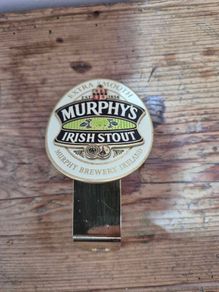 vintage Murphy's Irish Stout brass beer pump badge