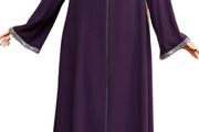 Brand New Women's Long Sleeve Open-Cut Abaya Floor-Length Zip