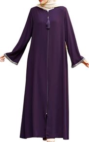 Brand New Women's Long Sleeve Open-Cut Abaya Floor-Length Zip