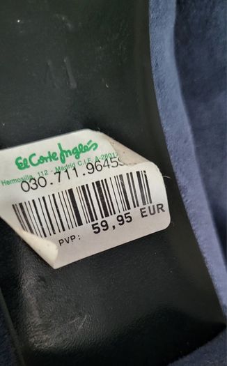 El Cortes Ingles navy suede pointed court shoes Sz 41 (Fit 7-7.5Uk) - Bnwt Rrp 59.99