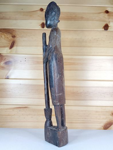 African Statue Ebony Carved Wood Figure Vintage Sculpture Statues