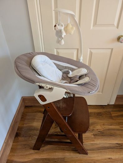 Hauck Alpha+ Wooden Highchair Bundle - Newborn to Toddler (Walnut)