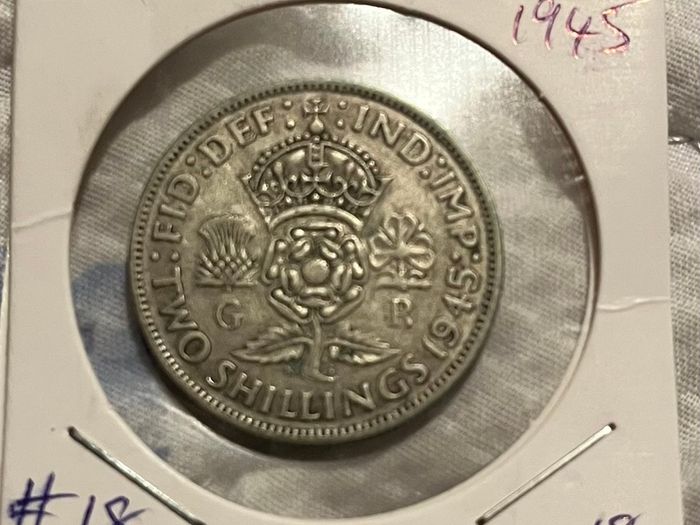 British Florin 1945 (50% Silver)