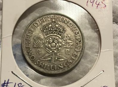 British Florin 1945 (50% Silver)