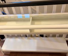 Console side board table white with glass top