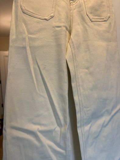 Leigh Tucker Willow Girls Cream/Lemon Wide Leg Jeans (7-8 Years)