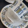 Fabulous Vintage China Set of Six Duos by Royal Kent Bone China in a Cool Vintage Retro Abstract 70s Pattern Image 5