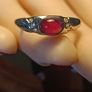 Genuine Cabochon Ruby Solitaire Dress Ring Image 5
