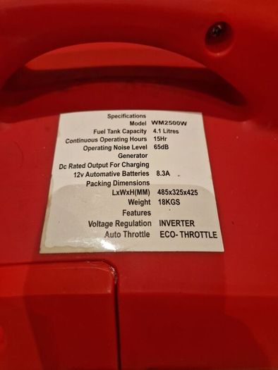 Widmann wm2500w suitcase generator